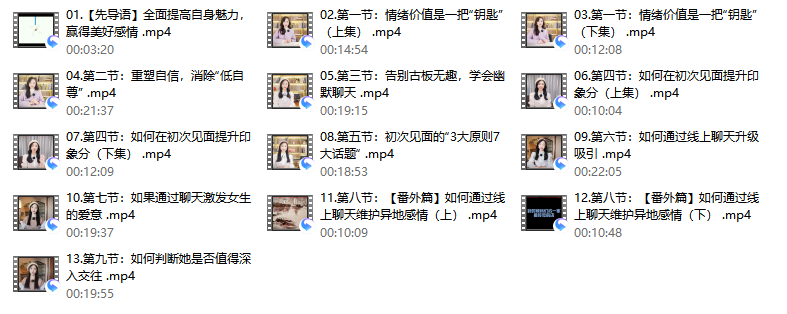 米娅【男生版视频课】魅力成长实操课（更新中）