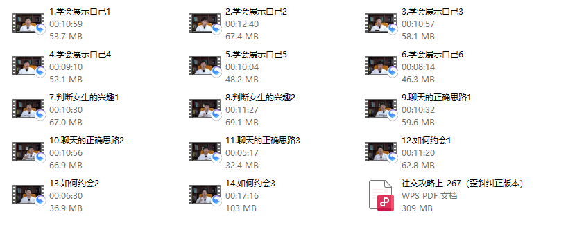 社交攻略(上)配套视频