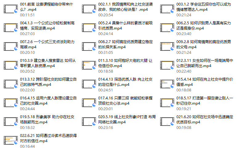 《高嫁实操秘籍——向上社交》系列课