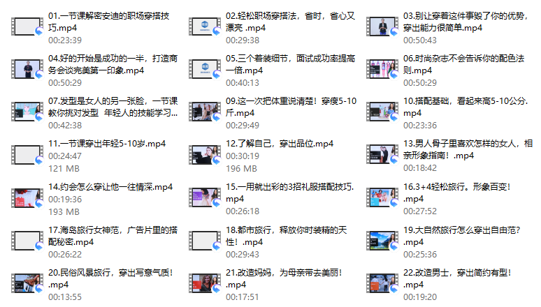 58、精致女性必备形象管理课,22堂视频大课学气质穿搭
