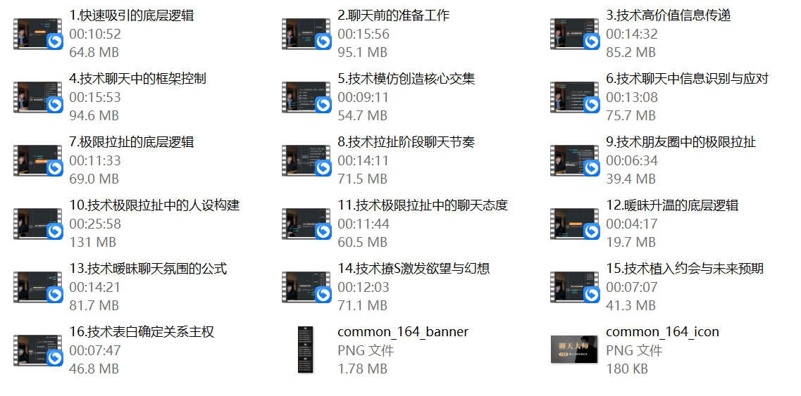 丹青情感《聊天大师》(16节视频课)